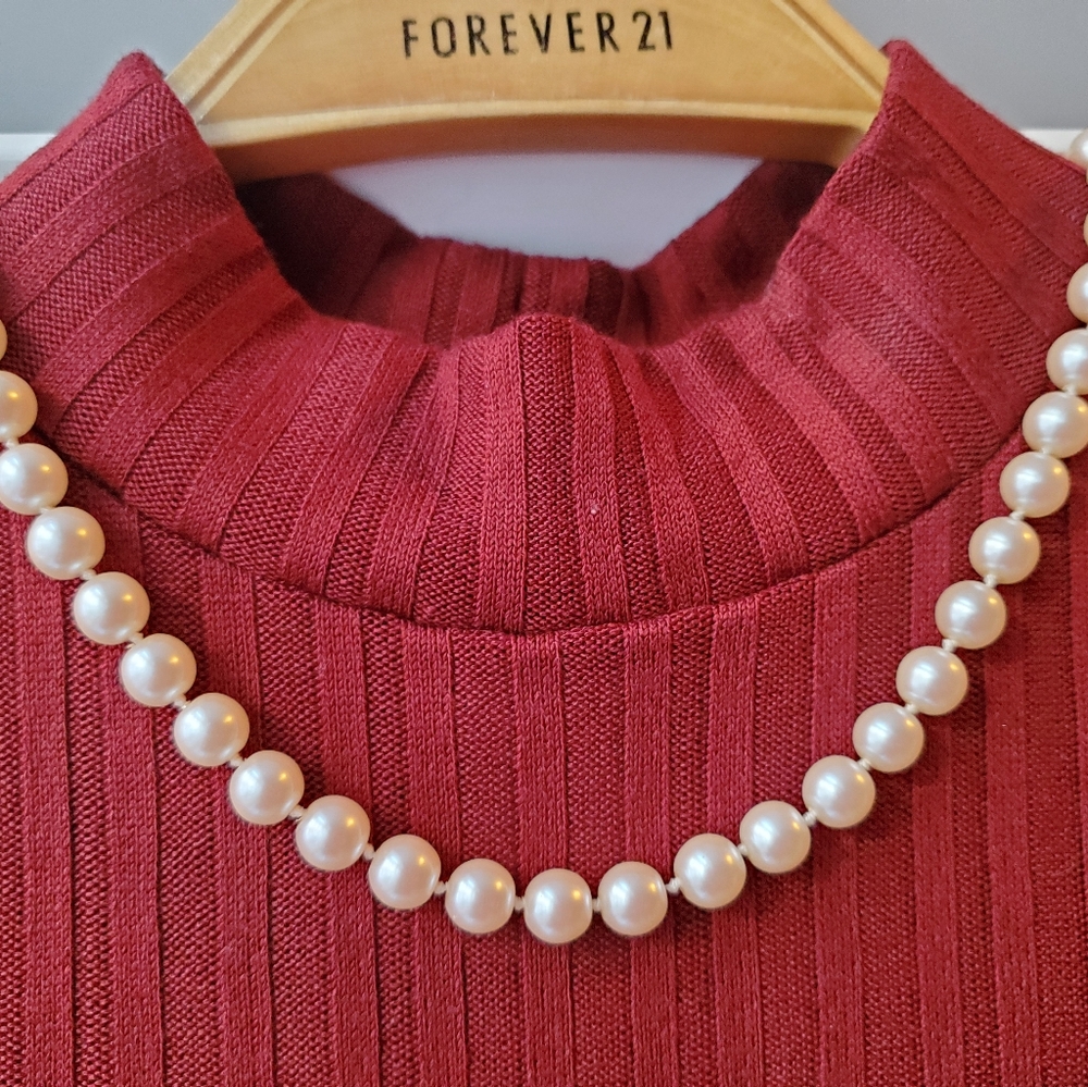 Faux Pearl Bead Necklace
